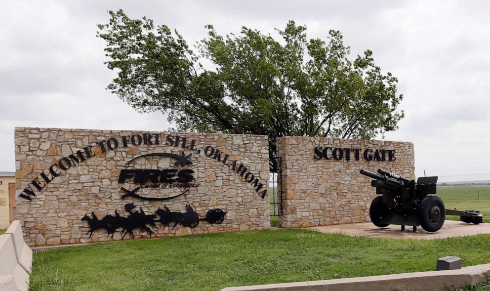 PHOTO: The entrance to Fort Sill near Lawton, Okla., is pictured on June 17, 2014.