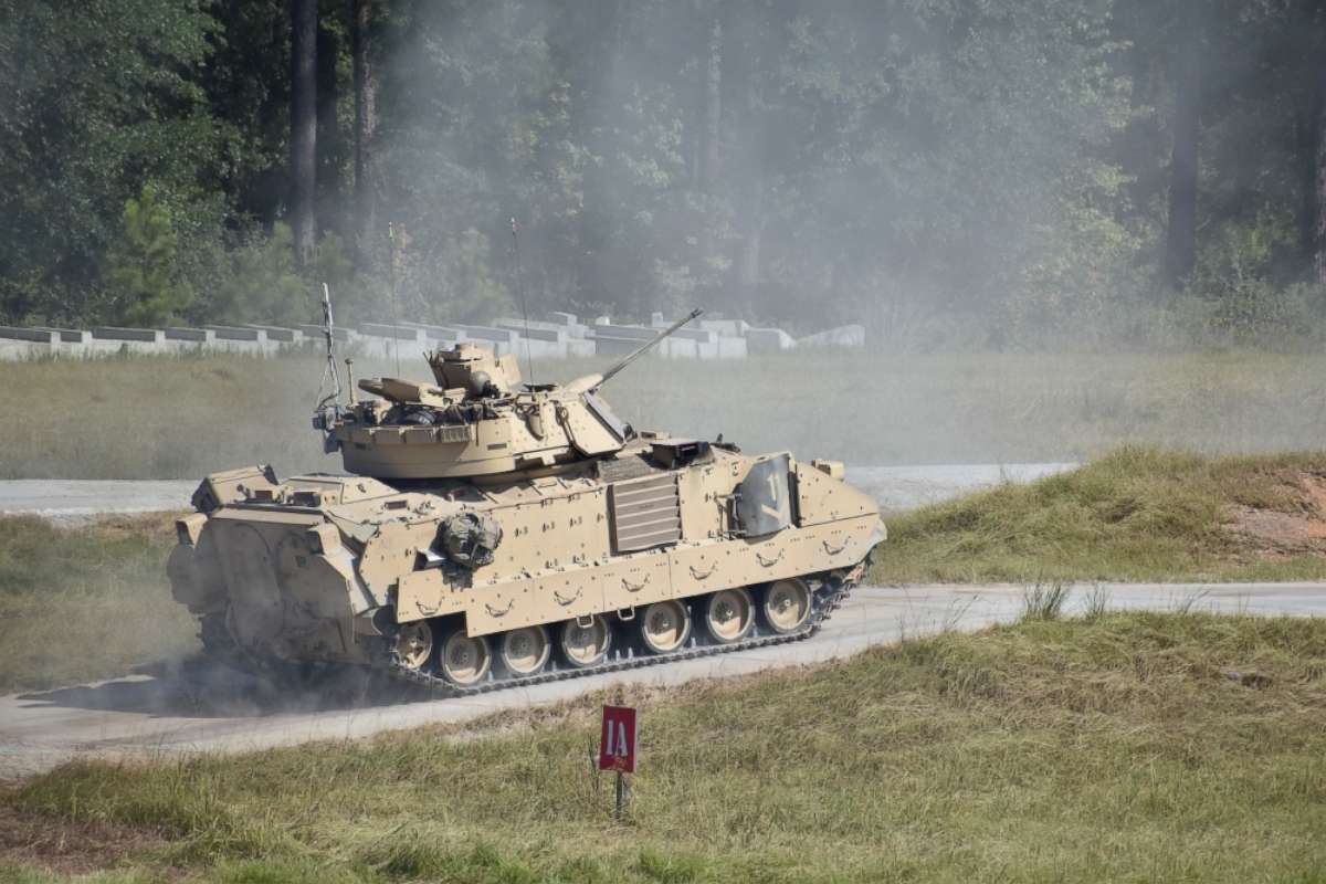 PHOTO: A Bradley Fighting Vehicle during a training session at Fort Stewart in Georgia, Sept. 25, 2019.