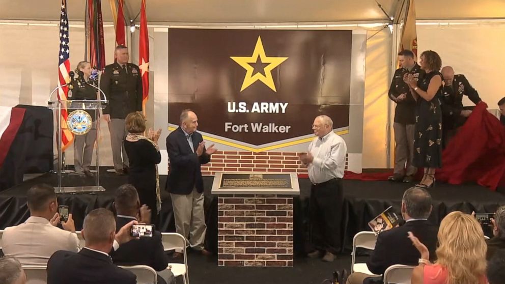 PHOTO: In this screen grab taken from a video, the Fort Walker rededication ceremony is shown on Aug. 25, 2023, in Virginia.