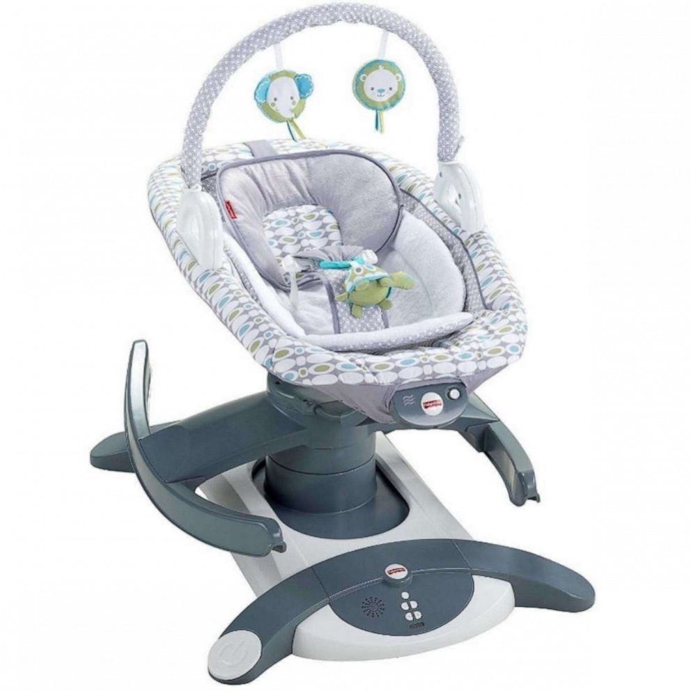 PHOTO: A Fisher-Price 4-in-1 Rock ‘n Glide Soother is pictured in an image posted by the CPSC on their website. It has been recalled because, according to the CPSC, infants who are placed unrestrained in it could be at risk of suffocation.