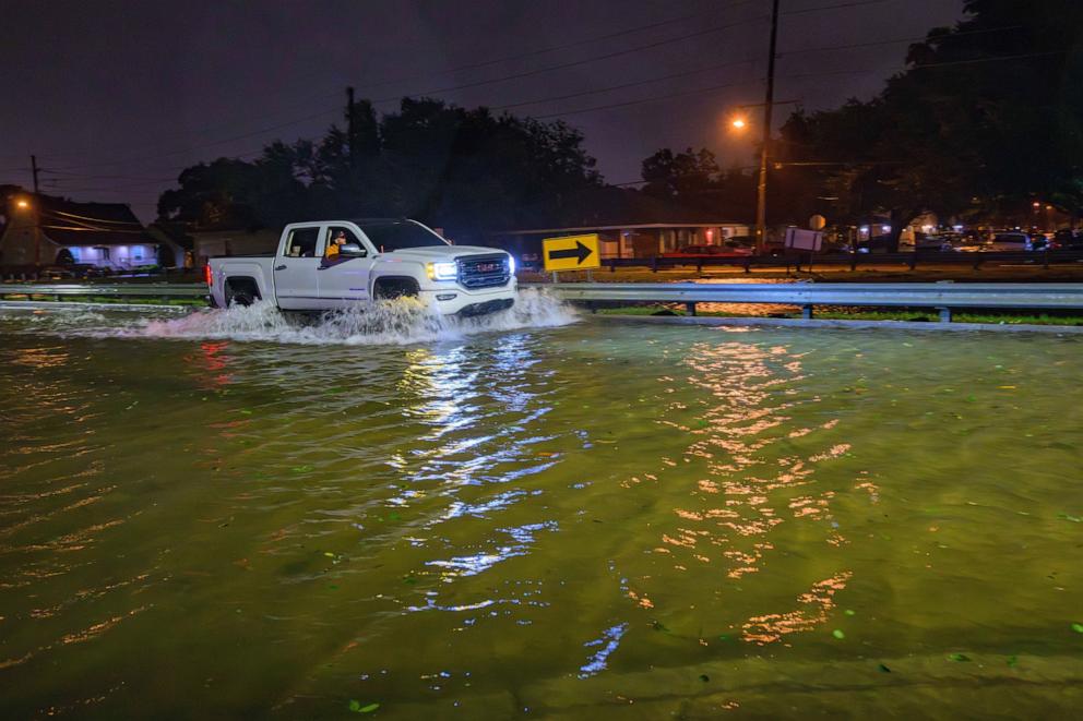 PHOTO: The W. Napoleon drainage canal overtopped after a deluge of rain from Hurricane Francine in Metairie, La., in Jefferson Parish, Wednesday, Sept. 11, 2024.