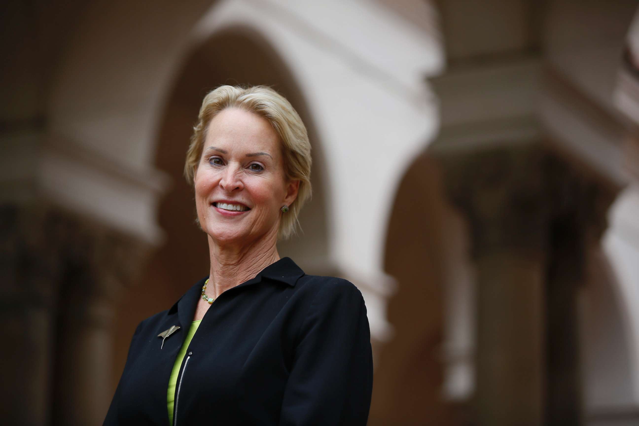 PHOTO: Nobel chemistry winner Frances Arnold poses for a photo at California Institute of Technology in Pasadena, Calif., Oct. 3, 2018.