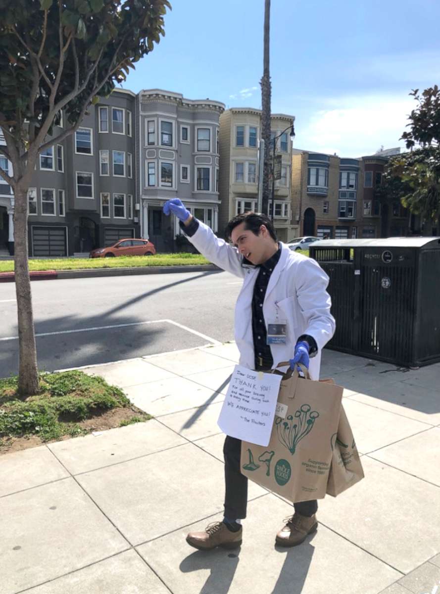 PHOTO: Francis Wright, a third-year medical student at the University of California, San Francisco, got together with several classmates to hold mask drives. The donated protective equipment was sent to medical professionals.
