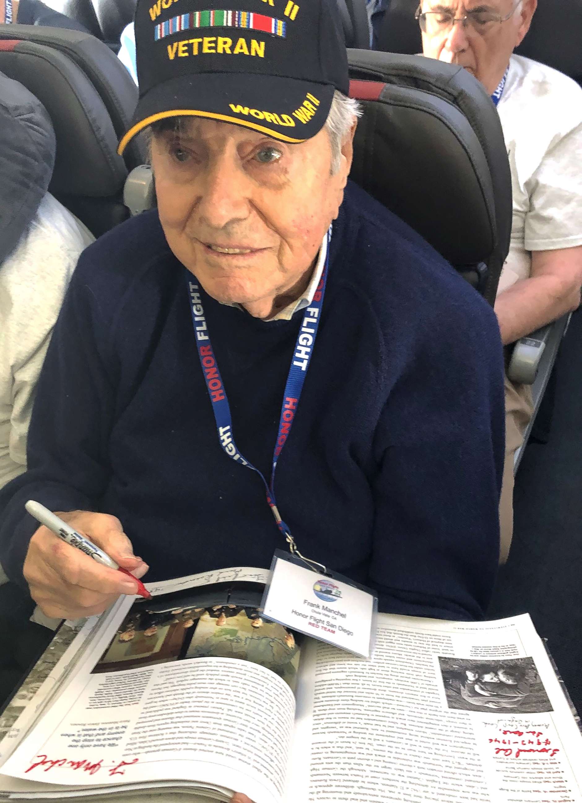 PHOTO: Frank Manchel is pictured in this photo posted by Honor Flight San Diego on Facebook.