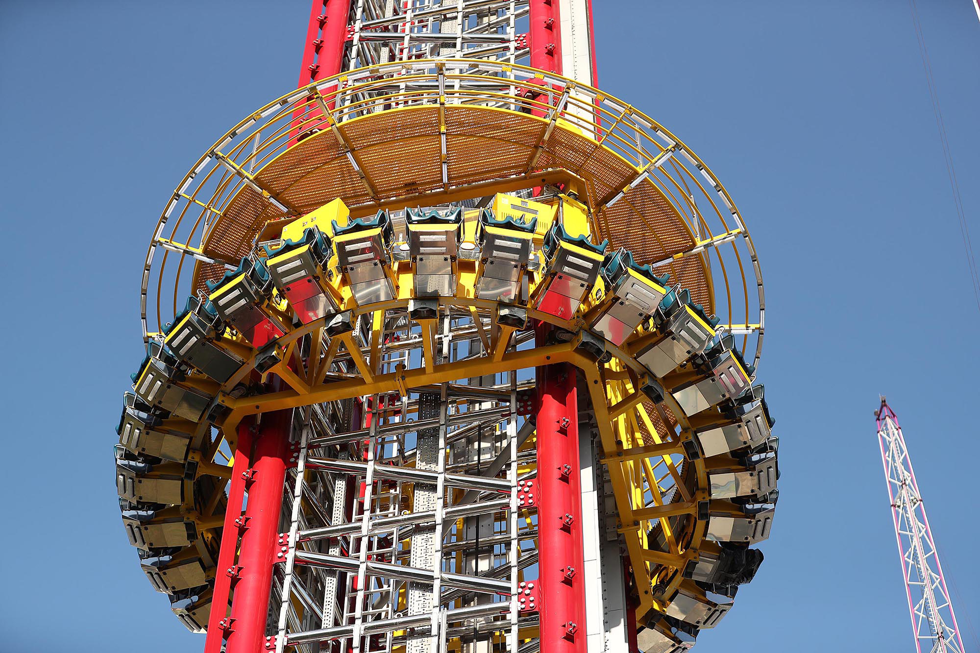 PHOTO:The Orlando Free Fall drop tower in ICON Park in Orlando, March 28, 2022. Tyre Sampson, 14, was killed when he fell from the ride on March 24. 