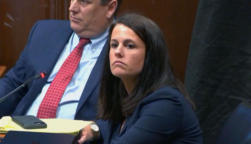 PHOTO: Defense attorney Jennifer Frese listnes during the trial of Cristhian Bahena Rivera at the Scott County Courthouse in Davenport, Iowa, May 26, 2021.