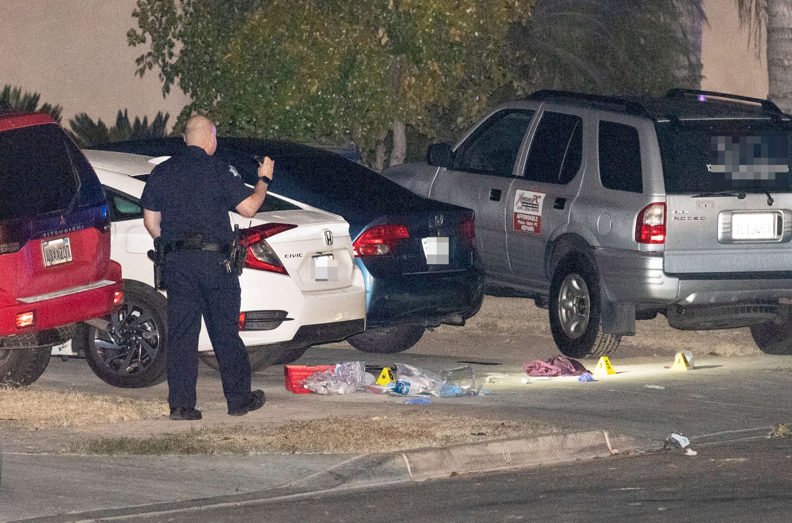 PHOTO: Police investigate the scene of a shooting in Fresno, Calif., Nov. 18, 2019.