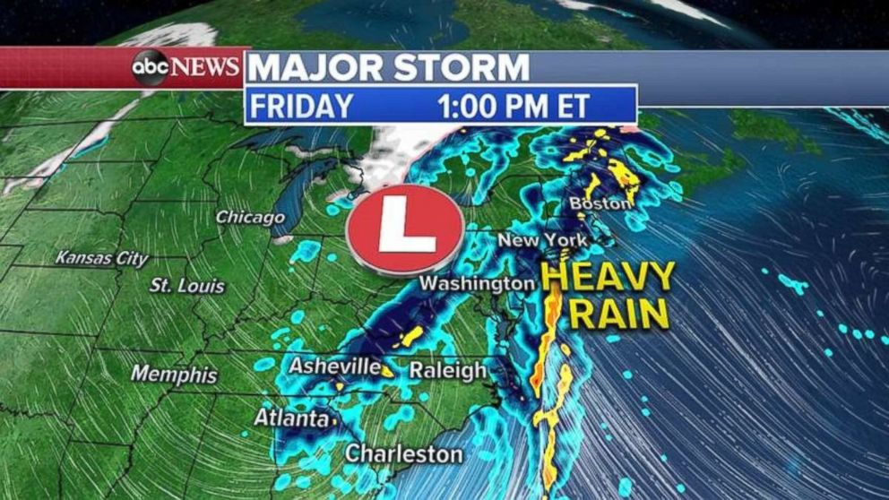 PHOTO: The rain will move into the Northeast on Friday.