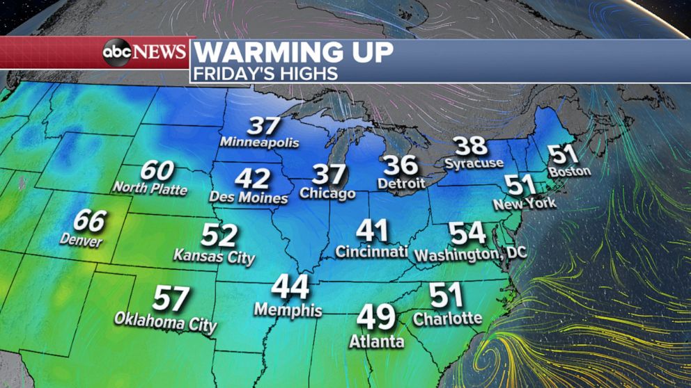 PHOTO: Friday's highs