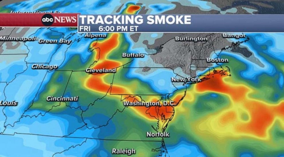 PHOTO: Friday PM tracking smoke graphic