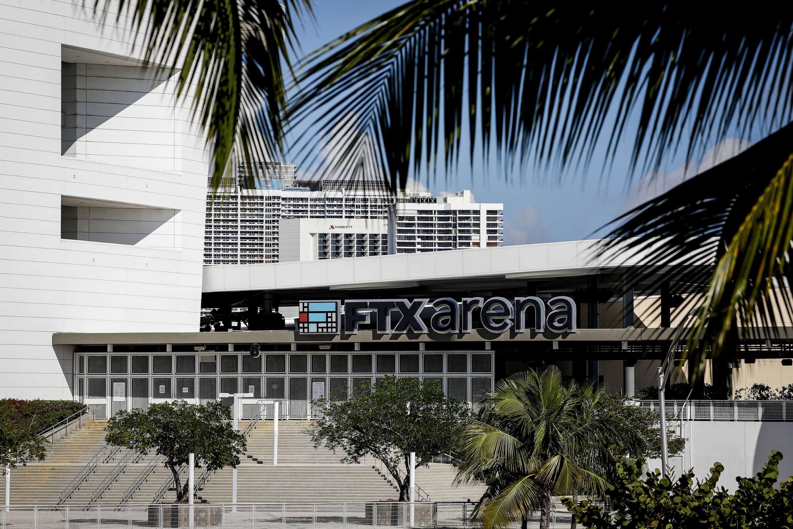 PHOTO: Signage outside the FTX Arena in Miami, Nov. 17, 2022.