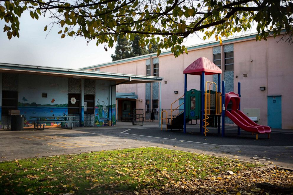 PHOTO: An empty playground at Park Avenue Elementary School in Cudahy, Calif., is shown after jet fuel was dumped on students playing on the playground, Jan. 14, 2020.