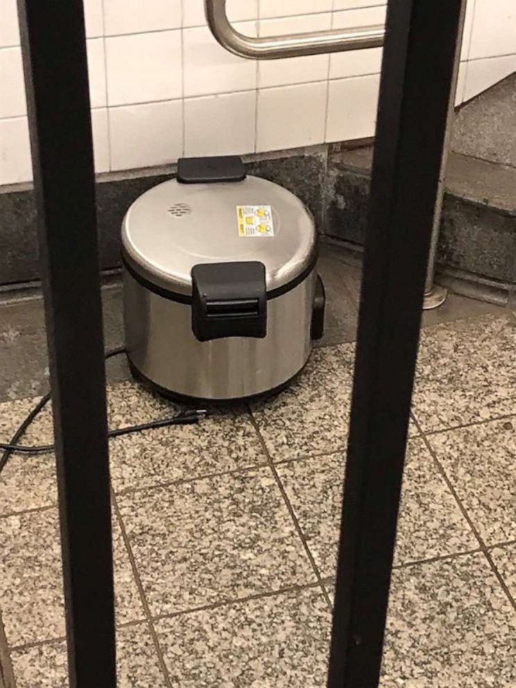 PHOTO: One of the devices found inside Fulton Street Subway station in New York, August 16, 2019.