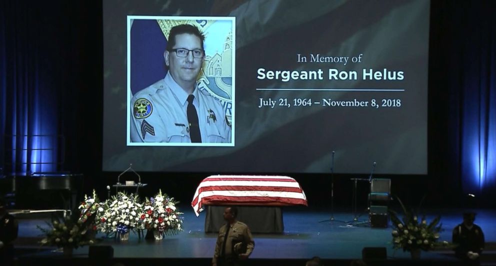 PHOTO: The funeral for Sgt. Ron Helus, from the Ventura County Sheriff's Office, Nov. 15, 2018. 
