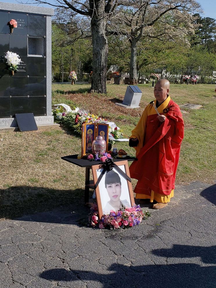 PHOTO: Daoyou Feng was laid to rest at a funeral service on Sunday, April 4, 2021. She was one of eight people killed in a mass shootings at three different spas in Atlanta last month.