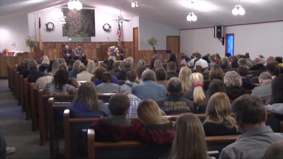 PHOTO: People gathered at the Friendship Baptist Church in Dickson, Tenn. to remember Joe Daniels, April 8, 2018.