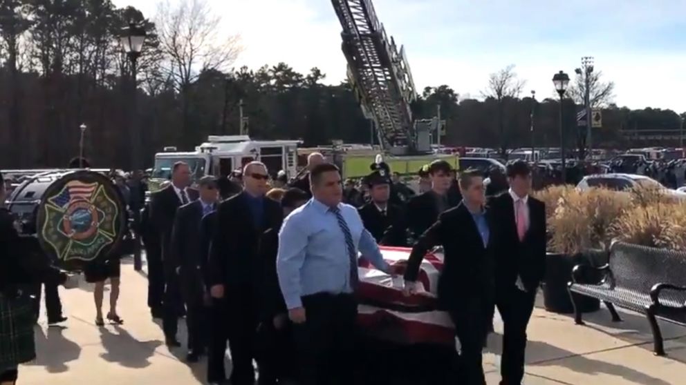 PHOTO: People attend a funeral for Natalie Dempsey, a 21-year-old volunteer firefighter at the Mizpah Volunteer Fire Company in New Jersey, Dec. 30, 2018.