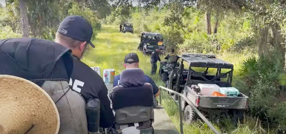 PHOTO: Footage released by police show the search efforts using swamp buggies and drones to find Brian Laundrie in the Carlton Reserve in North Port, Fla, Sept. 23, 2021.