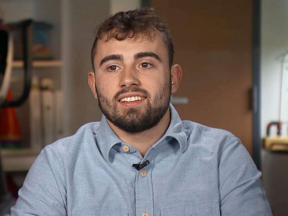 PHOTO: Gage Senter, 18, suffered a traumatic brain injury when he was in high school. Senter, who had dreams of being a professional hockey player, recently returned to the ice after his injury.
