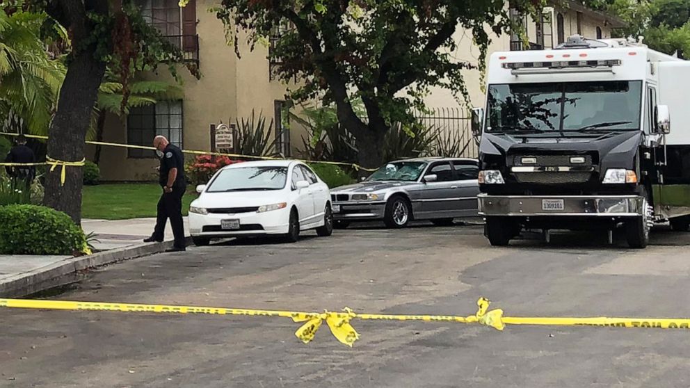 PHOTO: Garden Grove police work at the scene of a stabbing in Garden Grove, Calif., Thursday., Aug. 8, 2019.