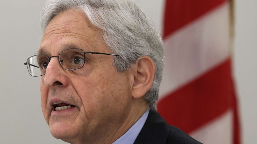 PHOTO: U.S. Attorney General Merrick Garland speaks at a news conference at Drug Enforcement Administration headquarters on September 27, 2022 in Arlington, Virginia. The Justice Department today released results of enforcement initiatives.
