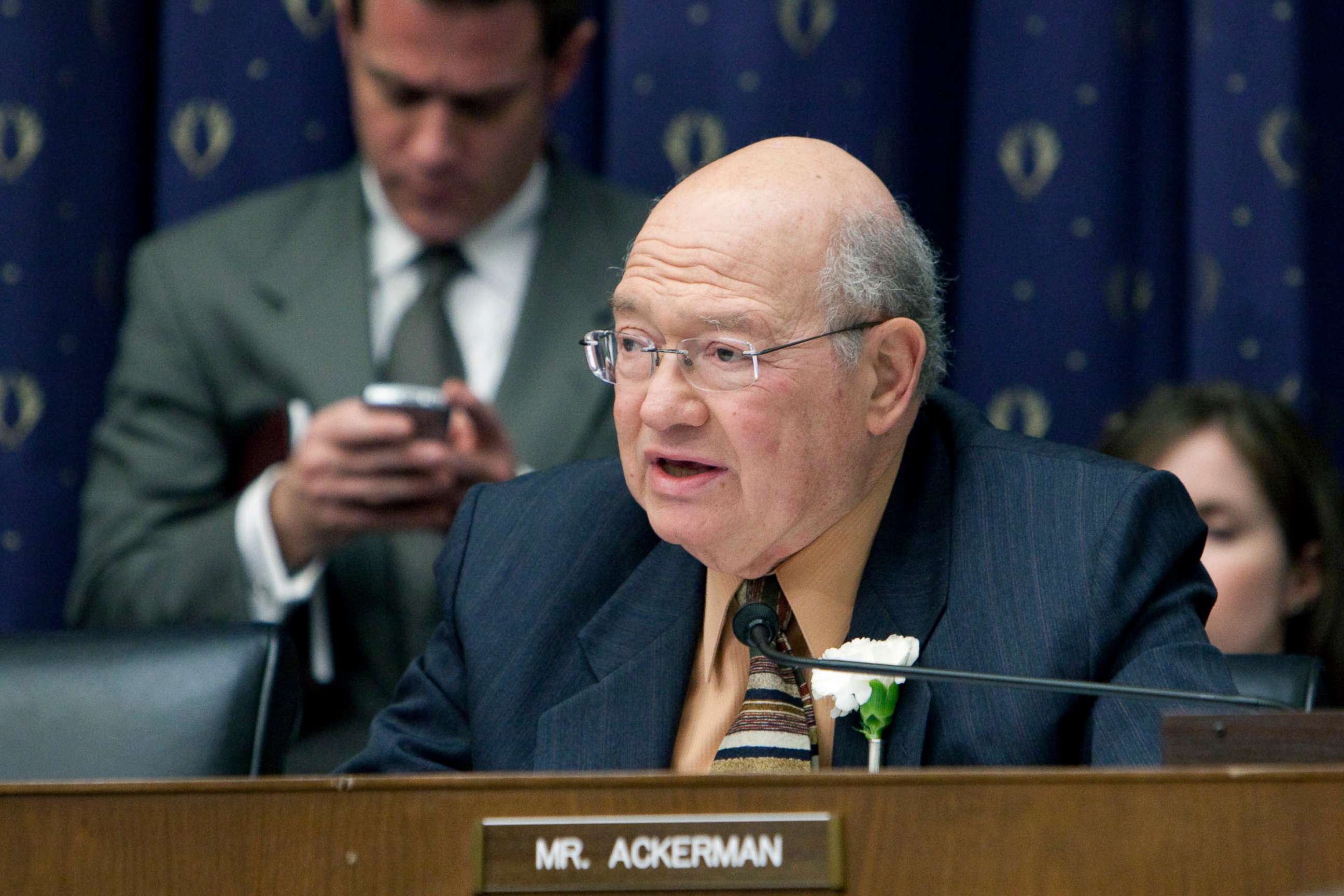 PHOTO: Rep. Gary Ackerman, a Democrat from New York, questions bank executives during a House Financial Services Committee hearing in Washington, D.C., Feb. 11, 2009.