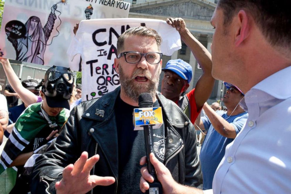PHOTO: The alt-right leader and former co-founder of Vice Magazine Gavin McInnes attends an Act for America rally to protest sharia law on June 10, 2017 in Foley Square in New York City.