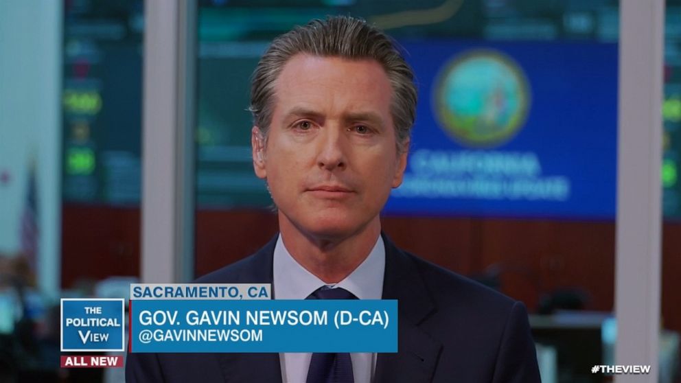 PHOTO: California Governor Gavin Newsom joins "The View," April 3, 2020.