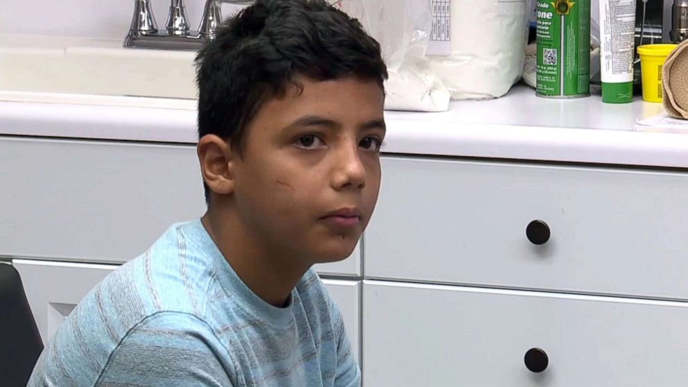 PHOTO: Abdulrahman Abood Nofal, 11, lost his leg after he was injured while attempting to retrieve a soccer ball from the scene of a protest in the Gaza Strip. He was brought to Canton, Ohio by a charity to receive a prosthetic and physical therapy.