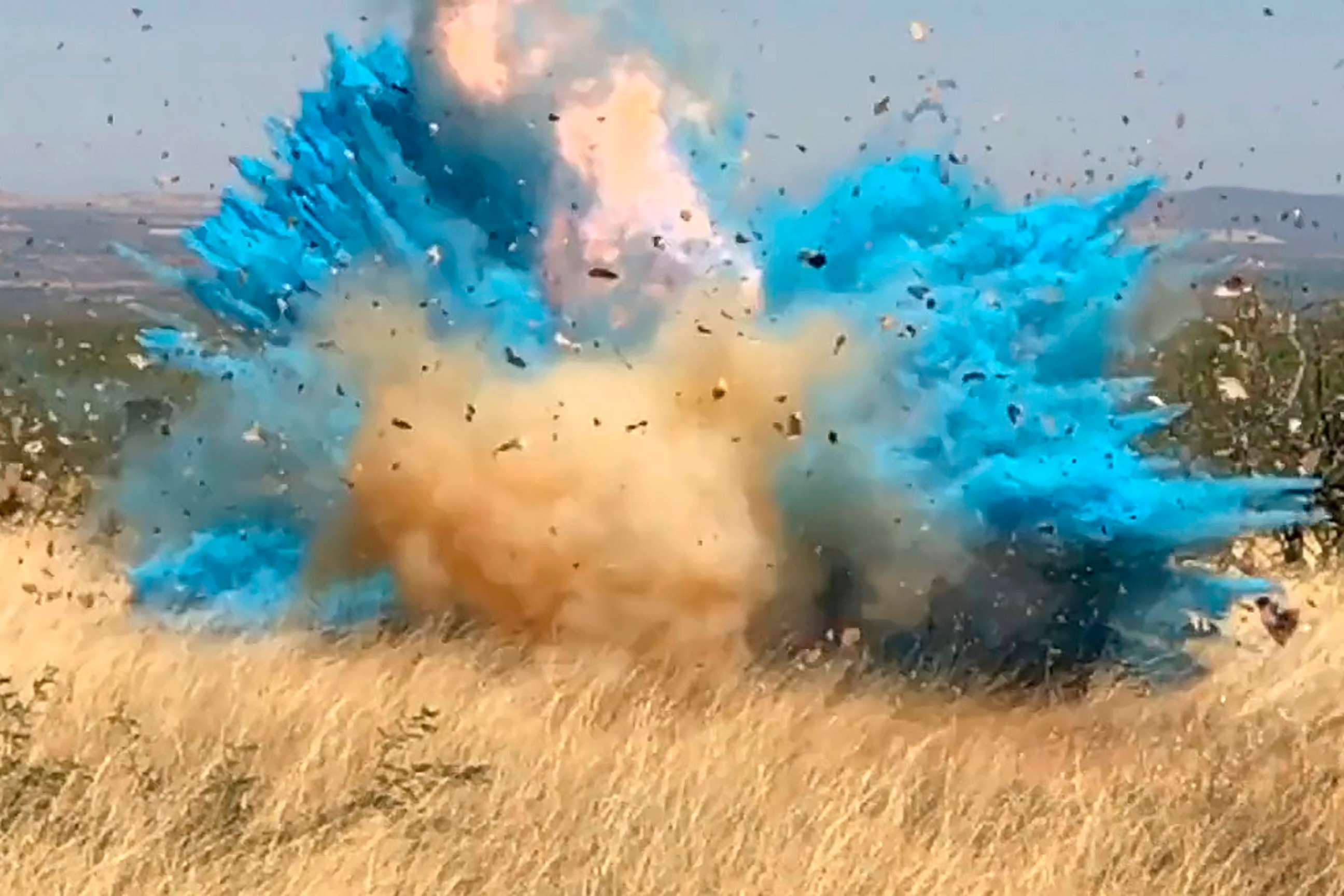 PHOTO: In this frame grab from a April 23, 2017, video provided by the U.S. Forest Service, is a gender reveal event in the Santa Rita Mountain's foothills, more than 40 miles southeast of Tucson, Ariz.