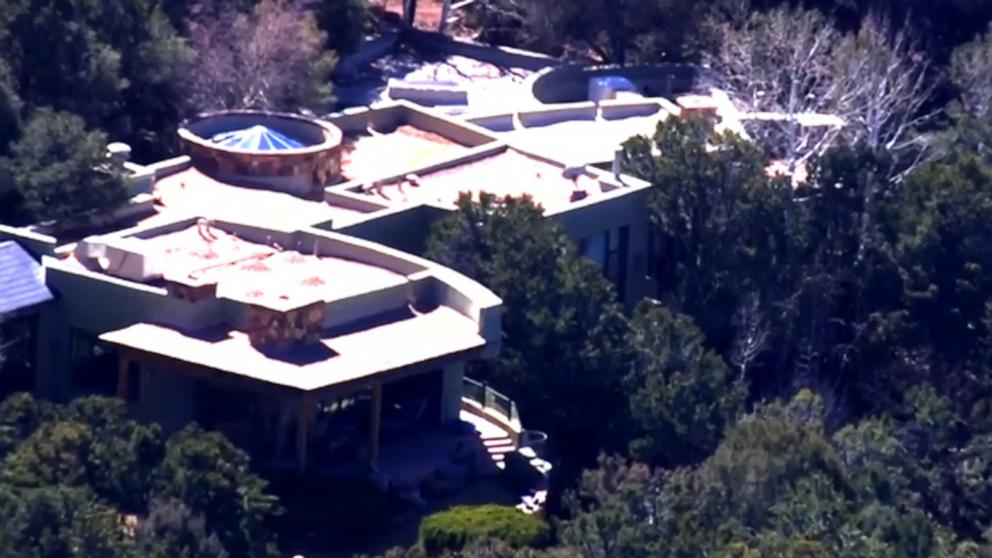 PHOTO: Aerial view of the home of actor Gene Hackman and his wife Betsy Arakawa in Santa Fe County, Feb. 27, 2025. Hackman and Arakawa were found dead in their home on Wednesday, Feb. 26. An investigation into their causes of death is ongoing.