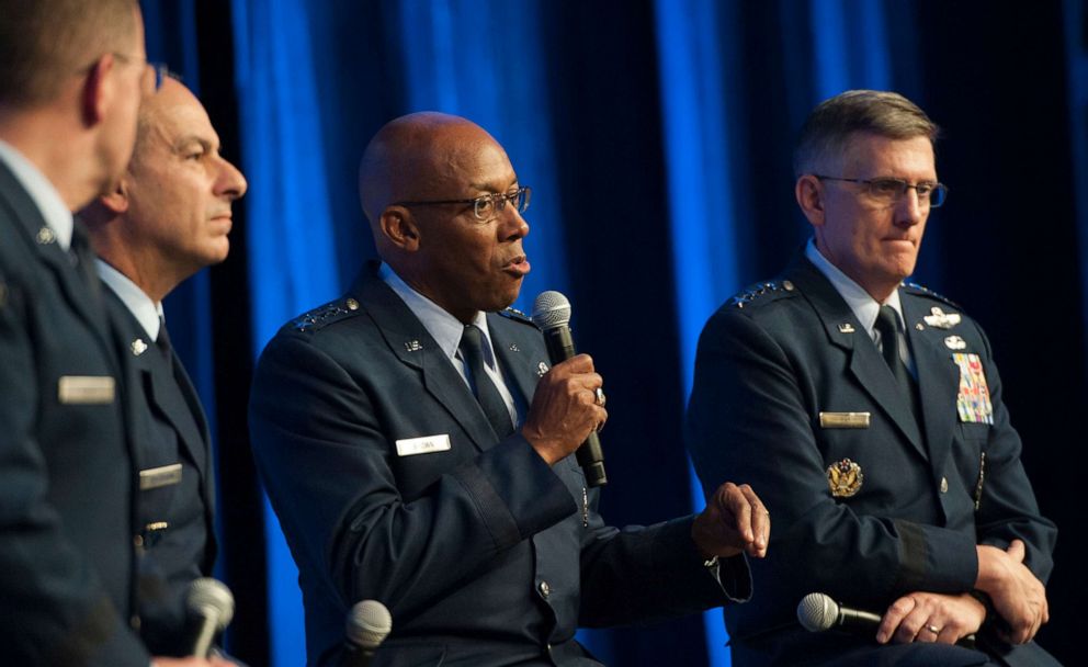 PHOTO: Gen. Charles Q. Brown Jr., Gen. Jeffrey L. Harrigian, Gen. Timothy M. Ray, and Lt. Gen. James C. Slife, are shown during the Air Force Association Air, Space and Cyber Conference in National Harbor, Md., Sept. 18, 2019.