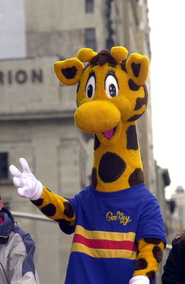 PHOTO: The American International Toy Fair opens on Feb. 16, 2003 with a parade of toy characters including Geoffrey the Toys R Us giraffe.