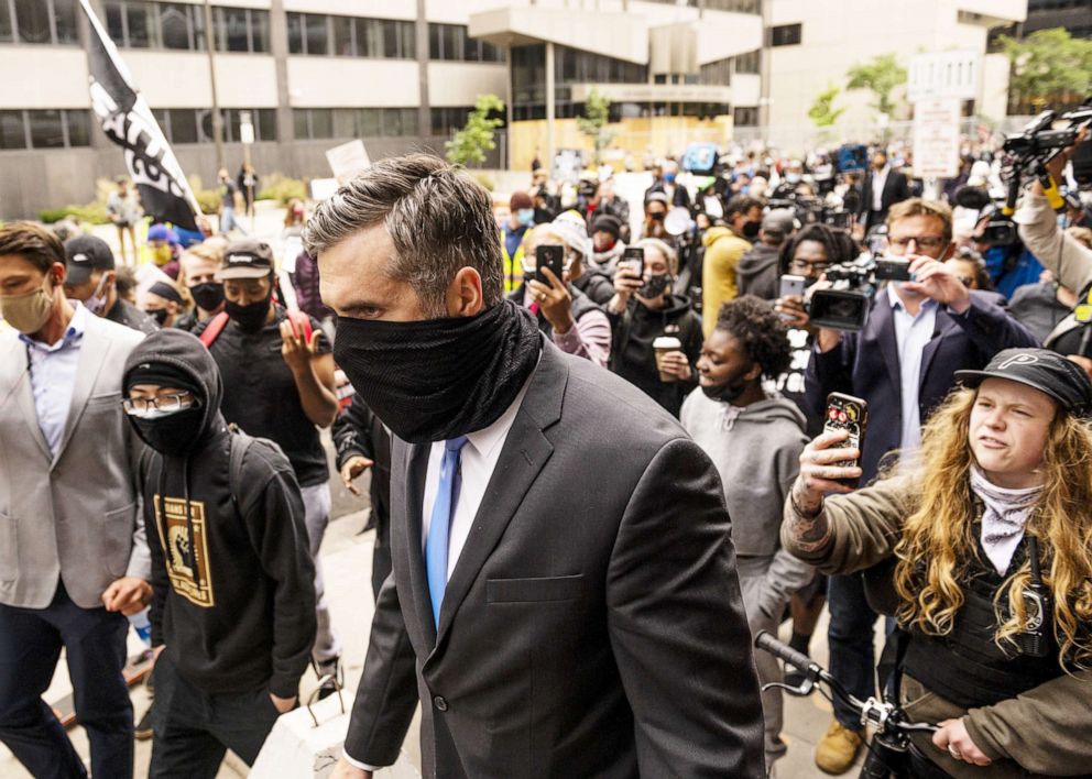 PHOTO:  Former Minneapolis Police officer Thomas Lane leaves the Hennepin County Family Justice Center after a pre trial hearing in Minneapolis,  Sept. 11, 2020.