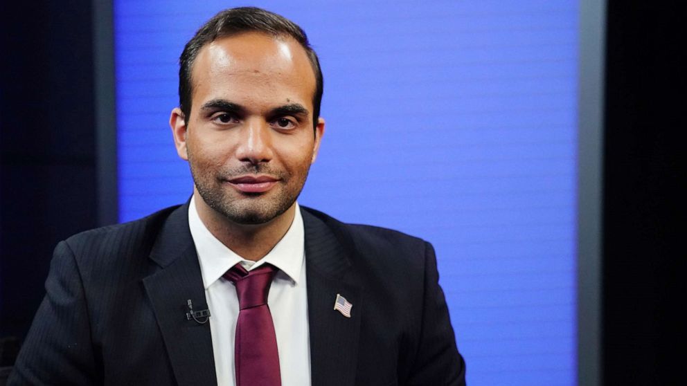PHOTO: In this March 26, 2019, file photo, George Papadopoulos, a former member of the foreign policy panel to Donald Trump's 2016 presidential campaign, poses for a photo before a TV interview in New York.