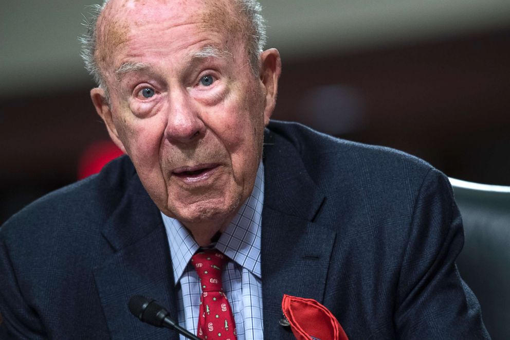 PHOTO: Former Secretary of State George Shultz, testifies before a Senate Armed Services Committee hearing, Jan. 25, 2018, in Washington, DC.