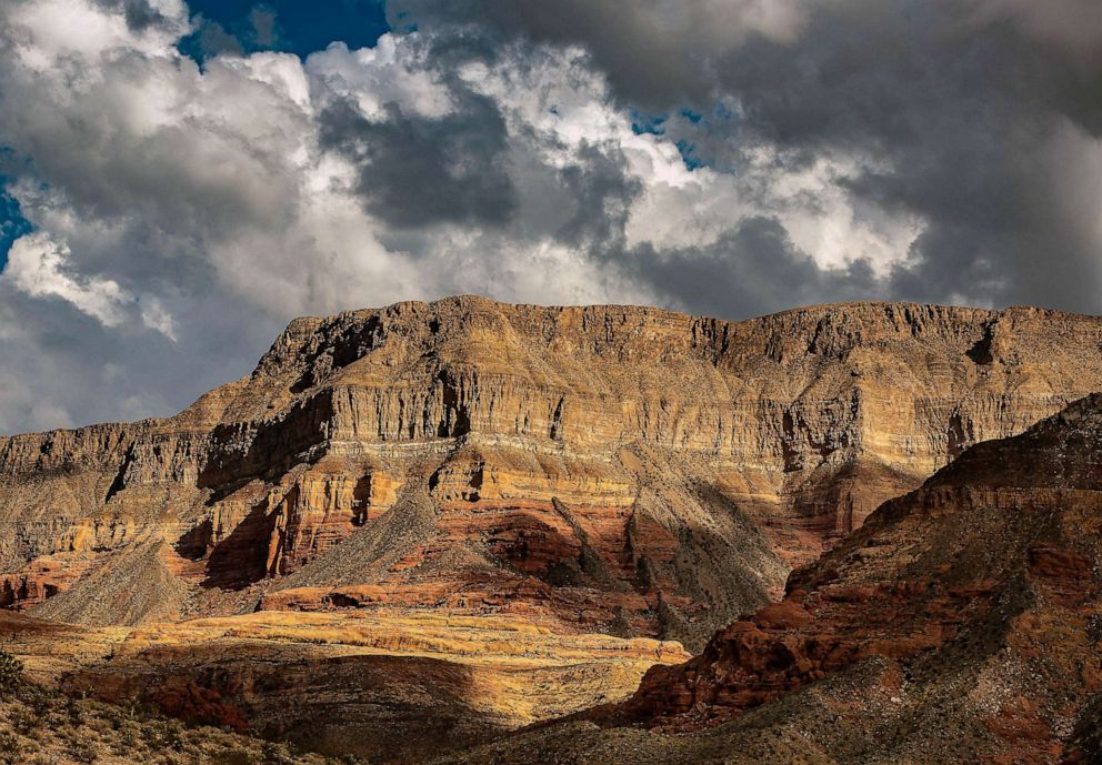 PHOTO: FILE - Steep multi-colored canyons rise above the Virgin River on a day filled with dramatic clouds as viewed, Sept. 16, 2022 southwest of St. George, Utah.