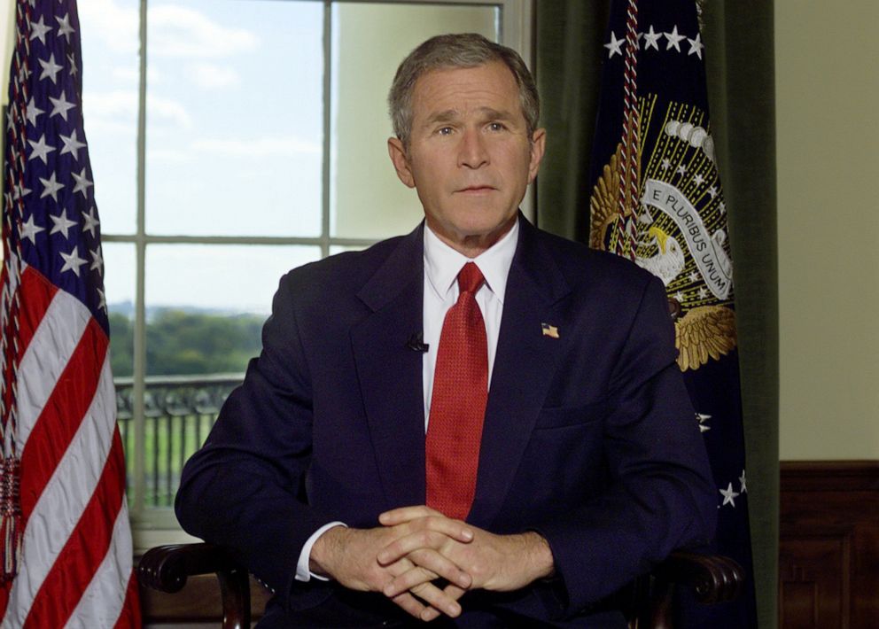 PHOTO: President Bush poses for a photo in the Treaty Room of the White House in Washington, Oct. 7, 2001, after announcing airstrikes on on Afghanistan.