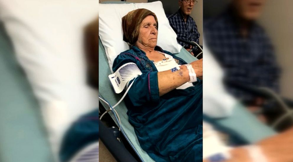 PHOTO: Martha Al-Bishara, 87, shown recovering in the hospital after police officers used a taser on her when she didn't obey commands to drop a knife in her hand. Relatives claim that she doesn't speak english.