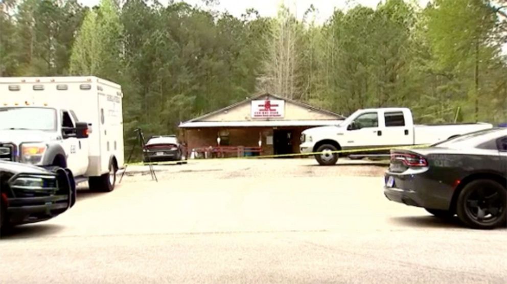 PHOTO: Emergency services respond at the scene of fatal shootings at the Lock Stock & Barrel Shooting Range in Grantville, Ga., April 9, 2022.
