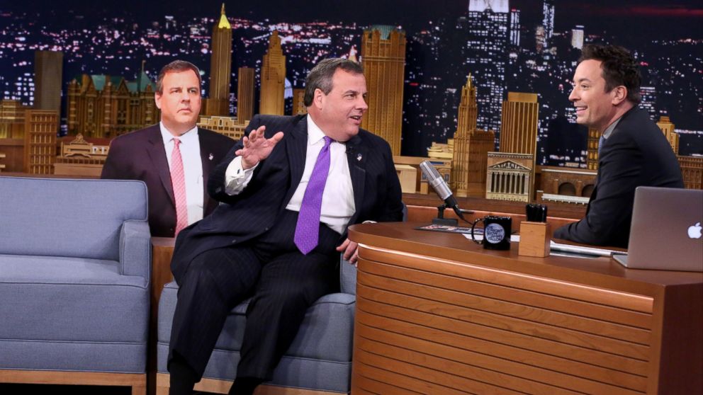 New Jersey governor Chris Christie during an interview with Jimmy Fallon on April 1, 2016. 
