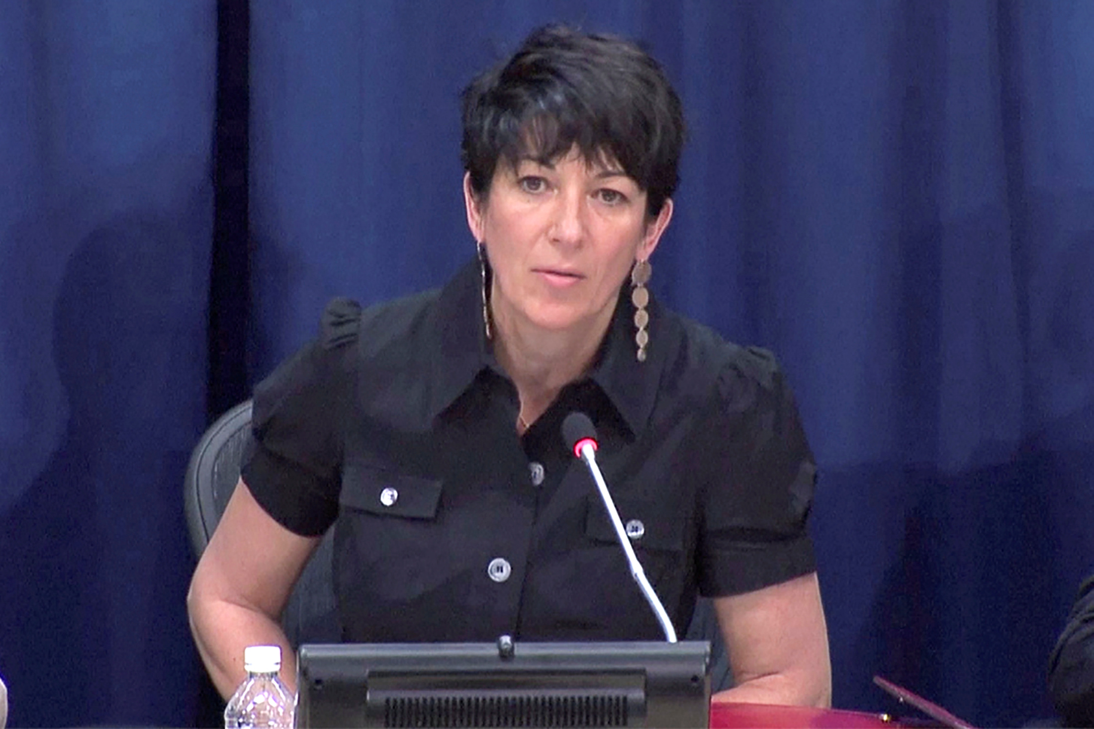 PHOTO: Ghislaine Maxwell, longtime associate of accused sex trafficker Jeffrey Epstein, speaks at a news conference on oceans and sustainable development at the United Nations in New York, June 25, 2013.