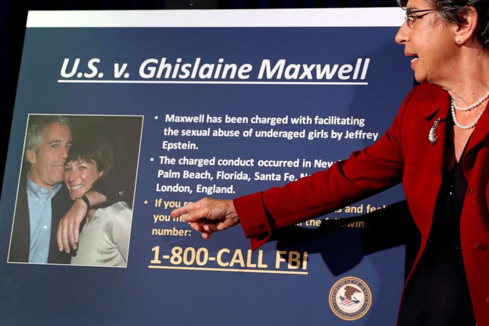 PHOTO: Audrey Strauss, acting United States Attorney for the Southern District of New York speaks at a news conference announcing charges against Ghislaine Maxwell for her role in the abuse of minor girls by Jeffrey Epstein in New York City, July 2, 2020.