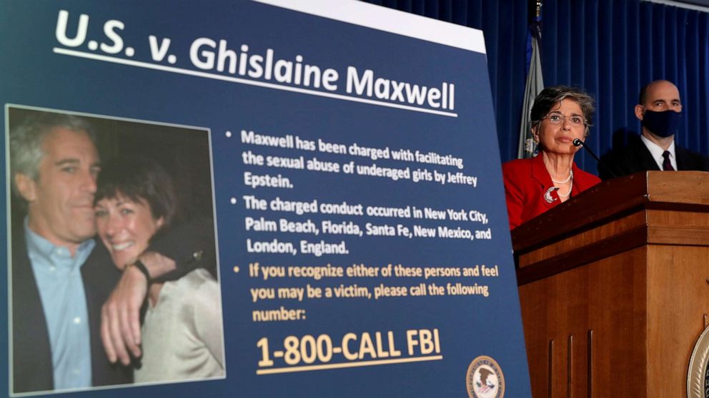PHOTO: Audrey Strauss, acting U.S. attorney for the Southern District of New York, speaks at a news conference announcing charges against Ghislaine Maxwell for her role in the sexual exploitation of minors by Jeffrey Epstein in New York, July 2, 2020.