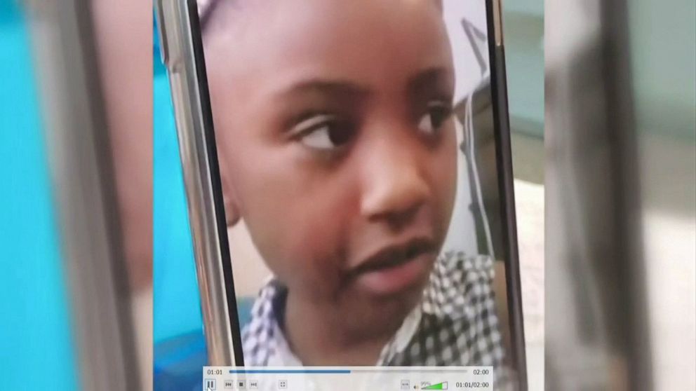 PHOTO: George Floyd's 7-year-old daughter Gianna testifies via a cell phone video before the sentencing of former Minneapolis police officer Derek Chauvin for the murder of her father George Floyd during a sentencing hearing in Minneapolis, June 25, 2021.