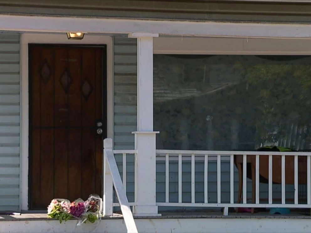 PHOTO: Flowers left on the porch of a home in Cleveland where a six-year-old girl was shot in the head and killed as she slept, Oct. 5, 2019.