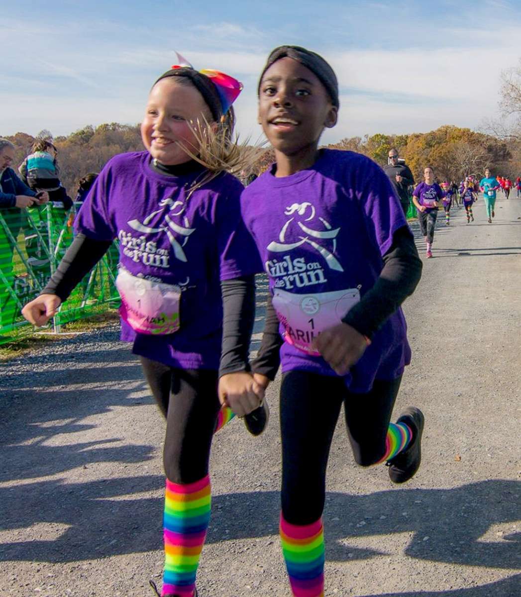 PHOTO: Young girls race in the Girls on the Run 5K at Sweet Briar College in central Virginia. On Nov. 18, 2017, nearly 20,000 girls ran in 5K races in 25 U.S. cities.