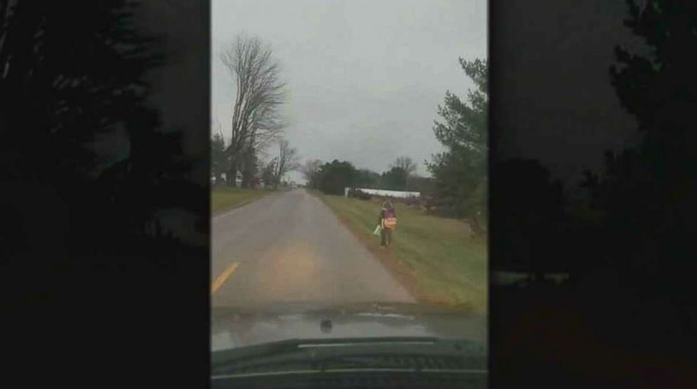 PHOTO: Kirsten Cox, 10, of Swanton, Ohio, was made to walk to school by her father after she was suspended for bullying.