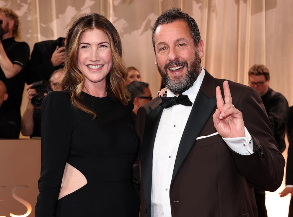 PHOTO: Jackie Sandler and Adam Sandler attend the 83rd Annual Golden Globes in Beverly Hills, Calif., January 11, 2026.