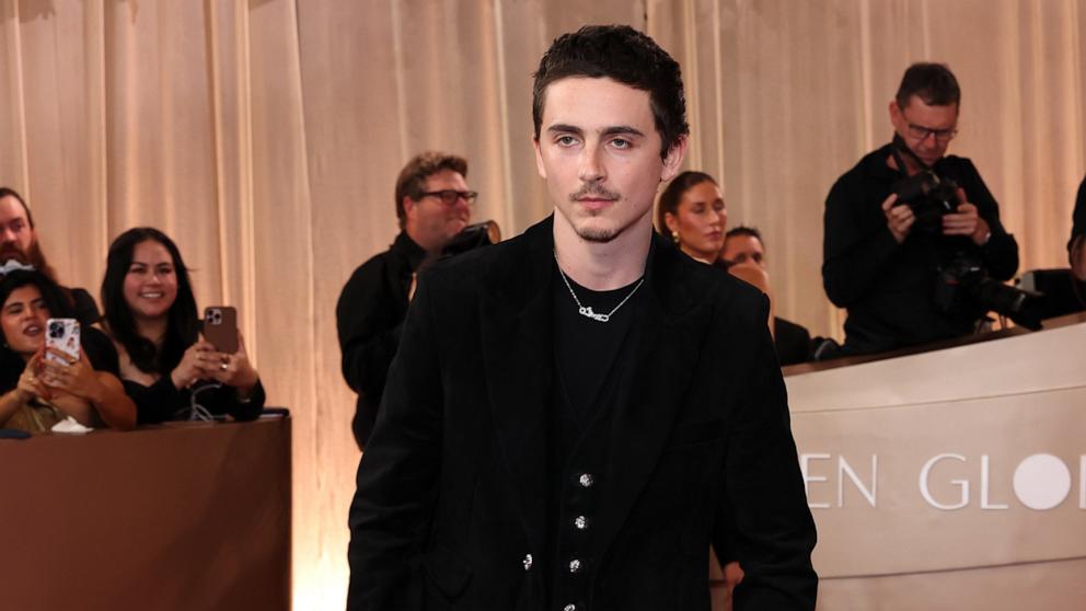 PHOTO: Timothee Chalamet attends the 83rd Annual Golden Globes in Beverly Hills, Calif., January 11, 2026.